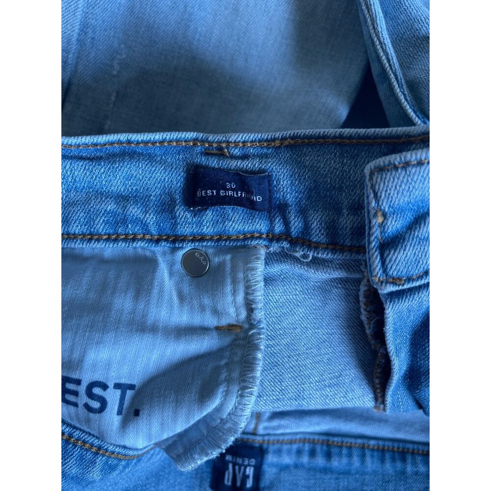 GAP Denim Best Girlfriend Light Wash Jeans Size 30 Distressed - Picture 9 of 9